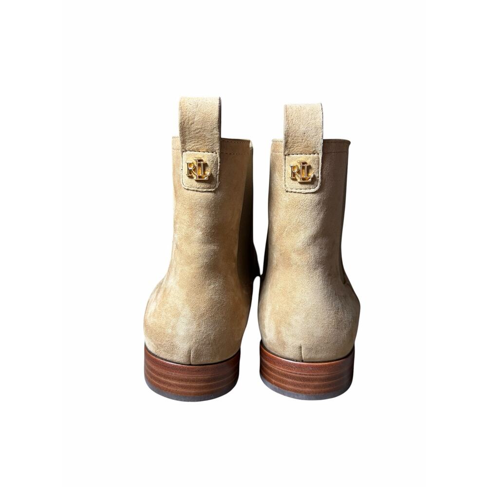 Lauren Ralph Lauren Brylee Camel Suede Ankle Chelsea  Boot Size 7.5 - Picture 4 of 7